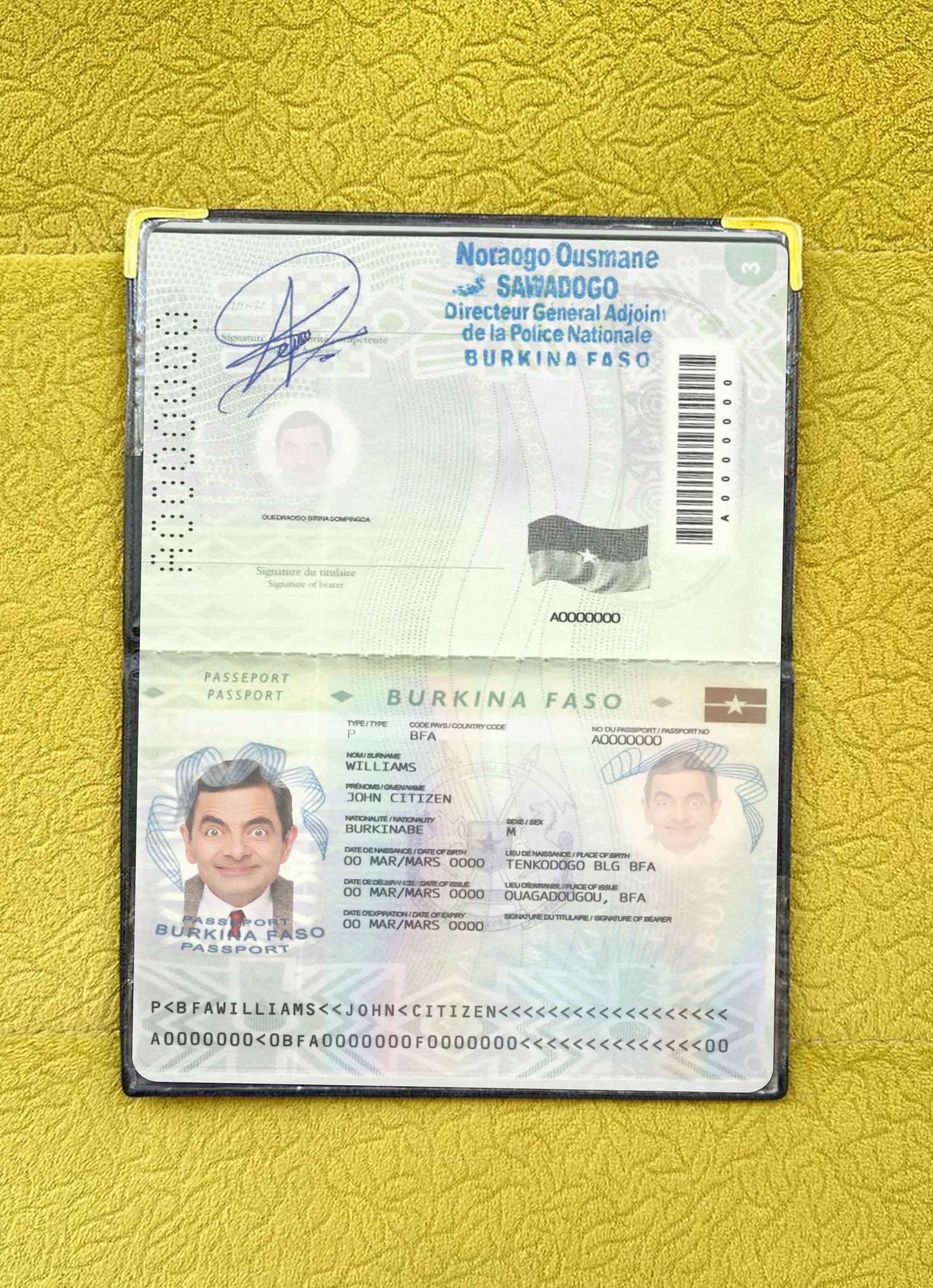 Burkina Faso pass (2008 2018) photo look PSD template